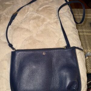 Tory Burch Dark Blue Leather Crossbody Bag